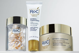 three retinol correxion products on a ledge