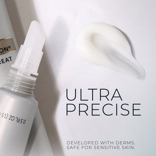 fill + treat serum swatch and stylized photo of container
ultra precise
developed with derms. safe for sensitive skin