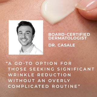 board-certified dermatologist dr. casale "a go-to option for those seeking significant wrinkle reduction without an overly complicated routine"