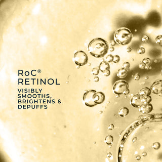 stylized photo of retinol
roc retinol visibly smooths, brightens & depuffs